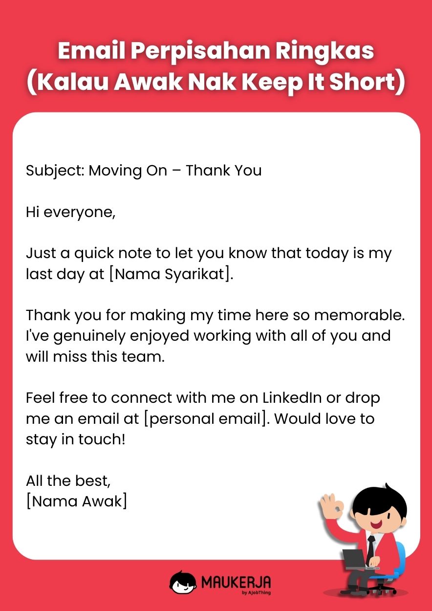 Email Perpisahan Ringkas (Kalau Awak Nak Keep It Short)